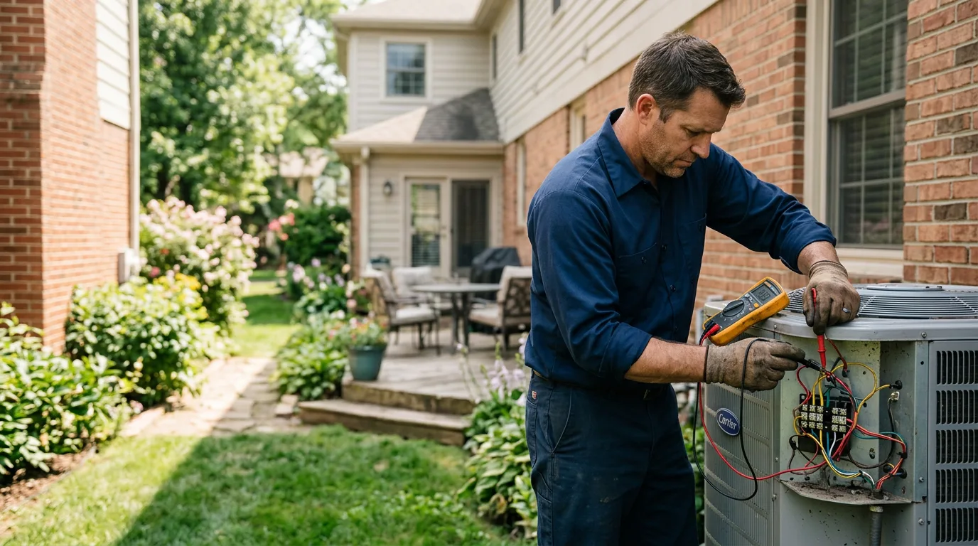 HVAC technician working near Garden City, NY